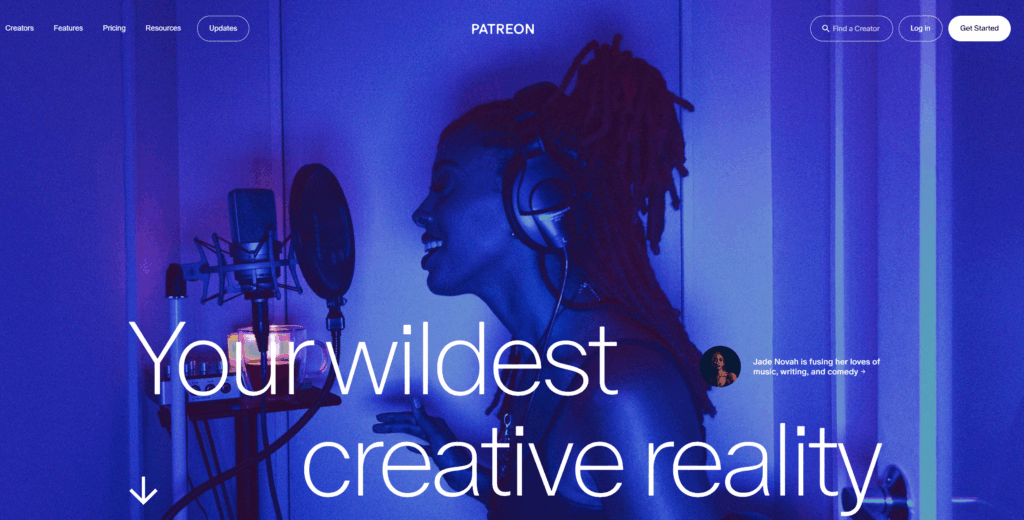 Patreon home page