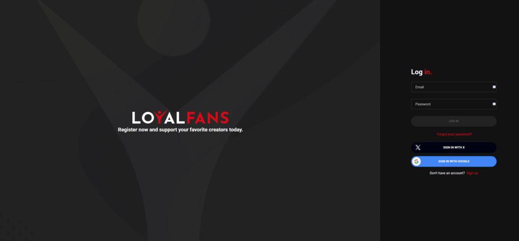 LoyalFans Home page